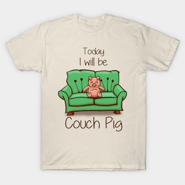 Couch Pig - (Full Colour) T-Shirt by vpdesign